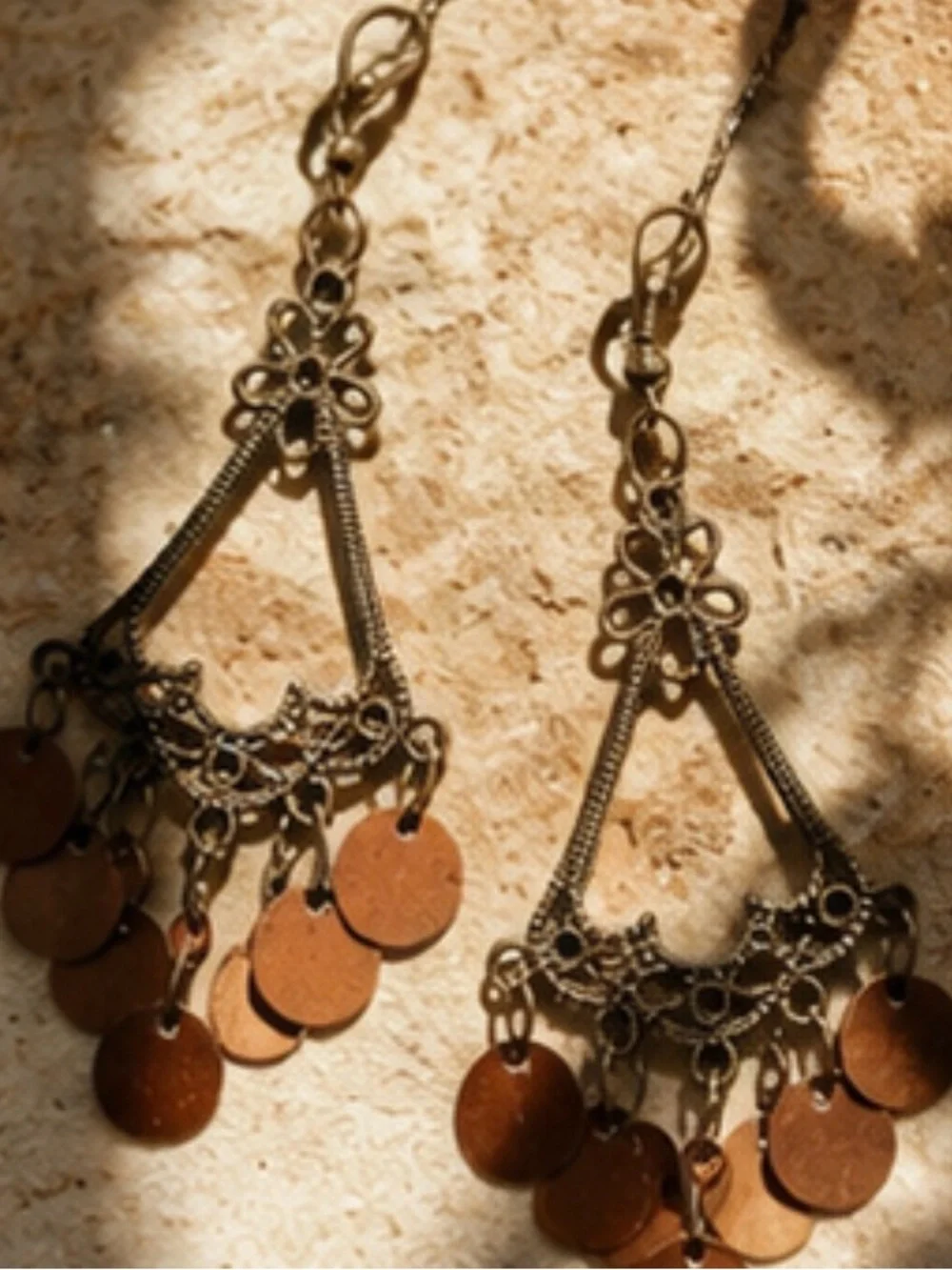 Boho bronze and brown earrings
